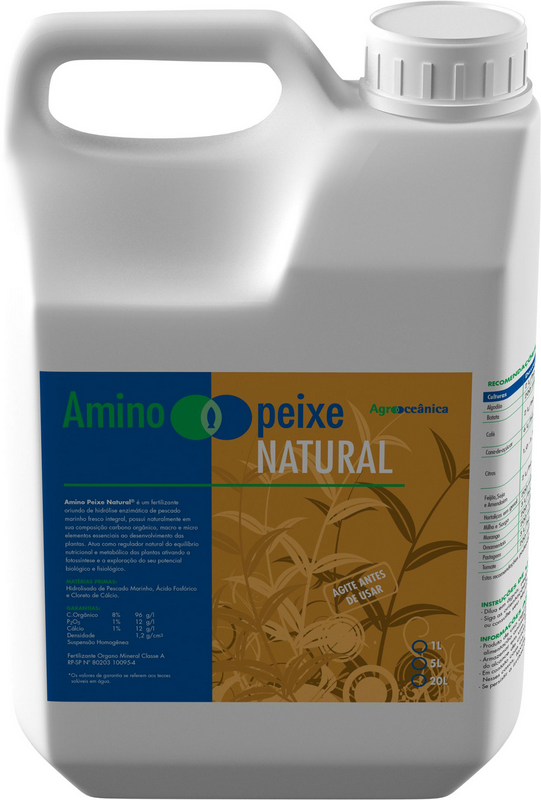 Adubo Natural para Plantas - Amino Peixe Natural 5 litros Agrooceânica